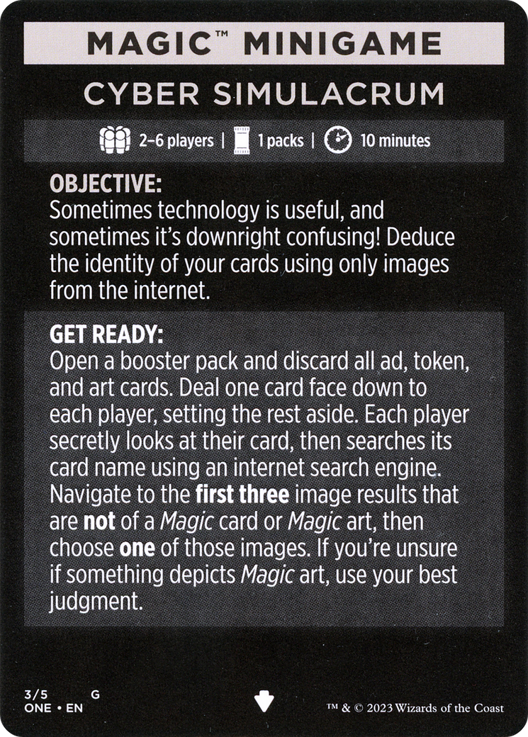 Cyber Simulacrum // Cyber Simulacrum (cont'd) (MONE-003) - Phyrexia: All Will Be One Minigames Foil