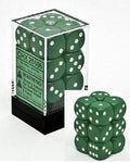 Chessex 12 D6 Opaque Green/White