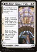 Michiko's Reign of Truth (NEO-029) - Kamigawa: Neon Dynasty: (fandfc, enchantment) Foil