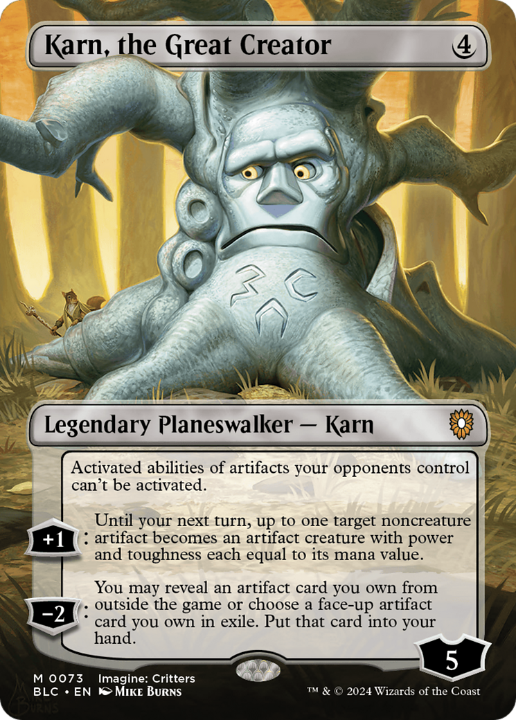 Karn, the Great Creator (Borderless) (BLC-073) - Bloomburrow Commander Foil