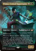 Winter, Cynical Opportunist (Borderless) (DSC-007) - Duskmourn: House of Horror Commander