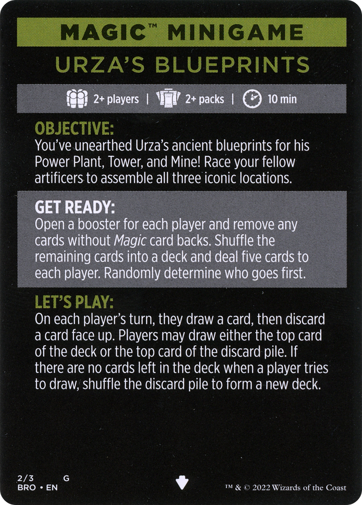 Urza's Blueprints (minigame) // Urza's Blueprints (cont'd) (MBRO-002) - The Brothers' War Minigames