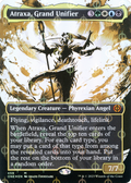 Atraxa, Grand Unifier (Showcase) (Step-and-Compleat Foil) (ONE-459) - Phyrexia: All Will Be One: (Showcase) (Borderless) Foil
