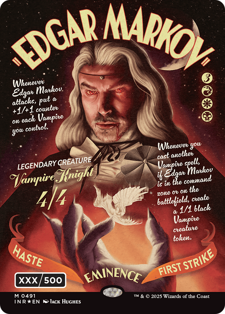 Edgar Markov (Showcase) (Serial Numbered) (Double Rainbow Foil) (INR-491) - Innistrad Remastered: (Showcase) (Borderless) Foil