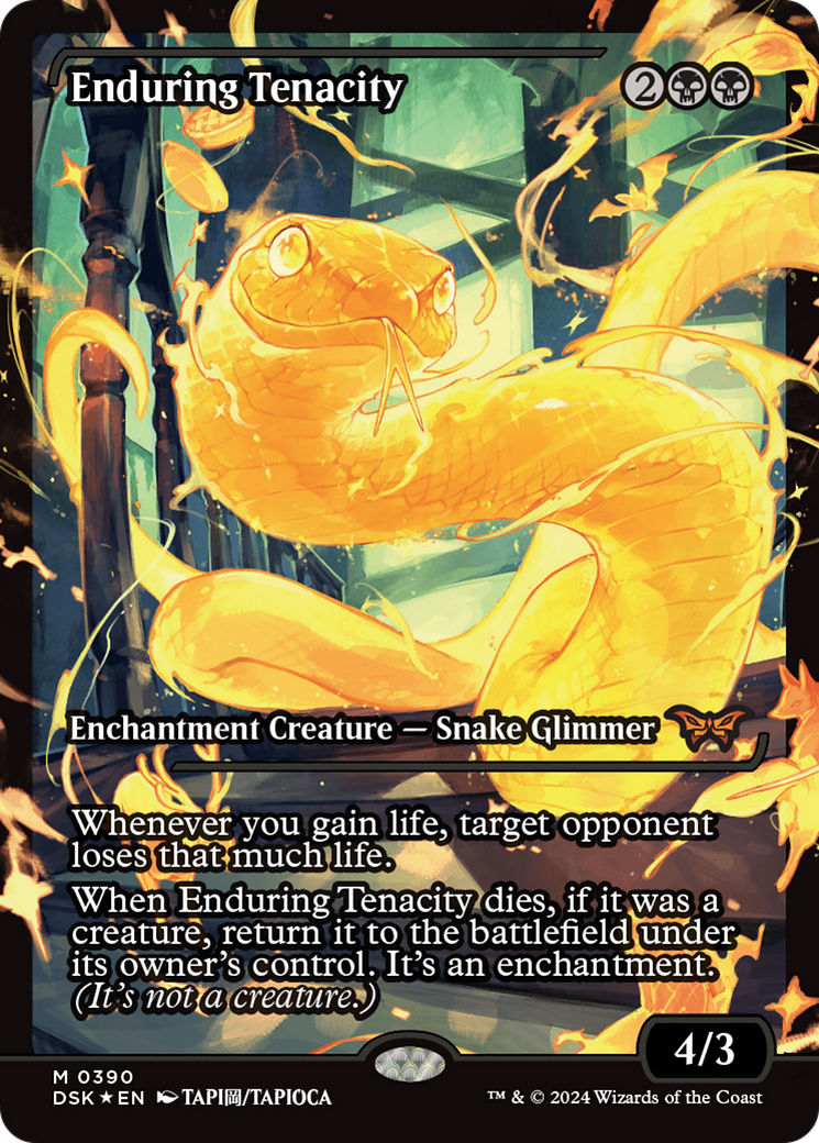 Enduring Tenacity (Japan Showcase) (DSK-390) - Duskmourn: House of Horror: (Showcase) Foil