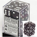 Chessex 12 D6 Opaque Black/White