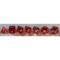 Chessex 7pc Set Translucent Red/ White