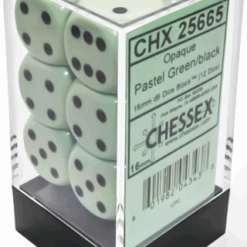 Chessex 12 D6 Opaque Pastel Green/black