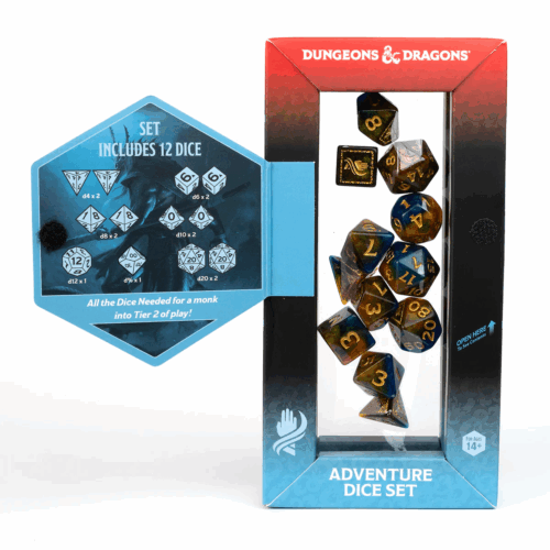 D&D Adventure Dice: Monk Blue Gold - Image 2