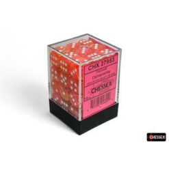 Chessex 36 D6 Festive Dahlia/White