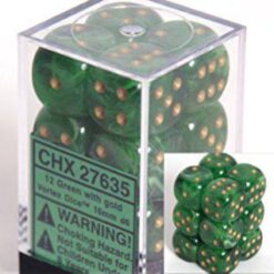 Chessex 36 D6 Vortex Green/Gold