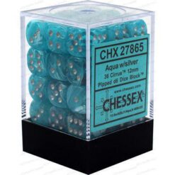 Chessex 36 D6 Cirrus Aqua/Silver