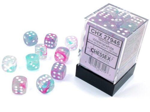 Chessex 36 D6 Nebula Wisteria/white