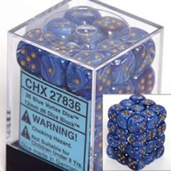 Chessex 36 D6 Vortex Blue/Gold