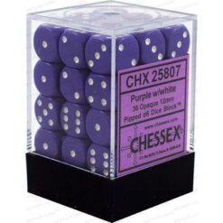 Chessex 36 D6 Opaque Purple/White