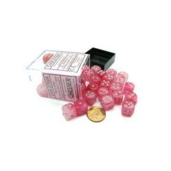 Chessex 36 D6 Ghostly Glow Pink/Silver