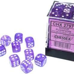 Chessex 36 D6 Borealis Purple/White