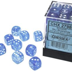 Chessex 36 D6 Borealis Sky Blue/ White